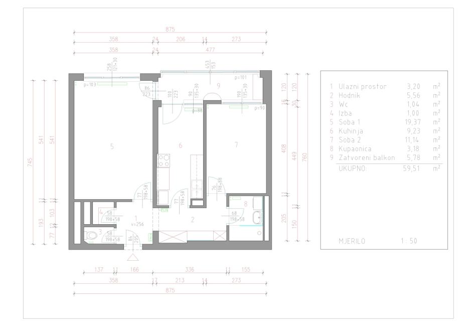 Volovčica, dvosoban stan 59 m2 s liftom, BEZ PROVIZIJE ZA KUPCA! - Slika 18
